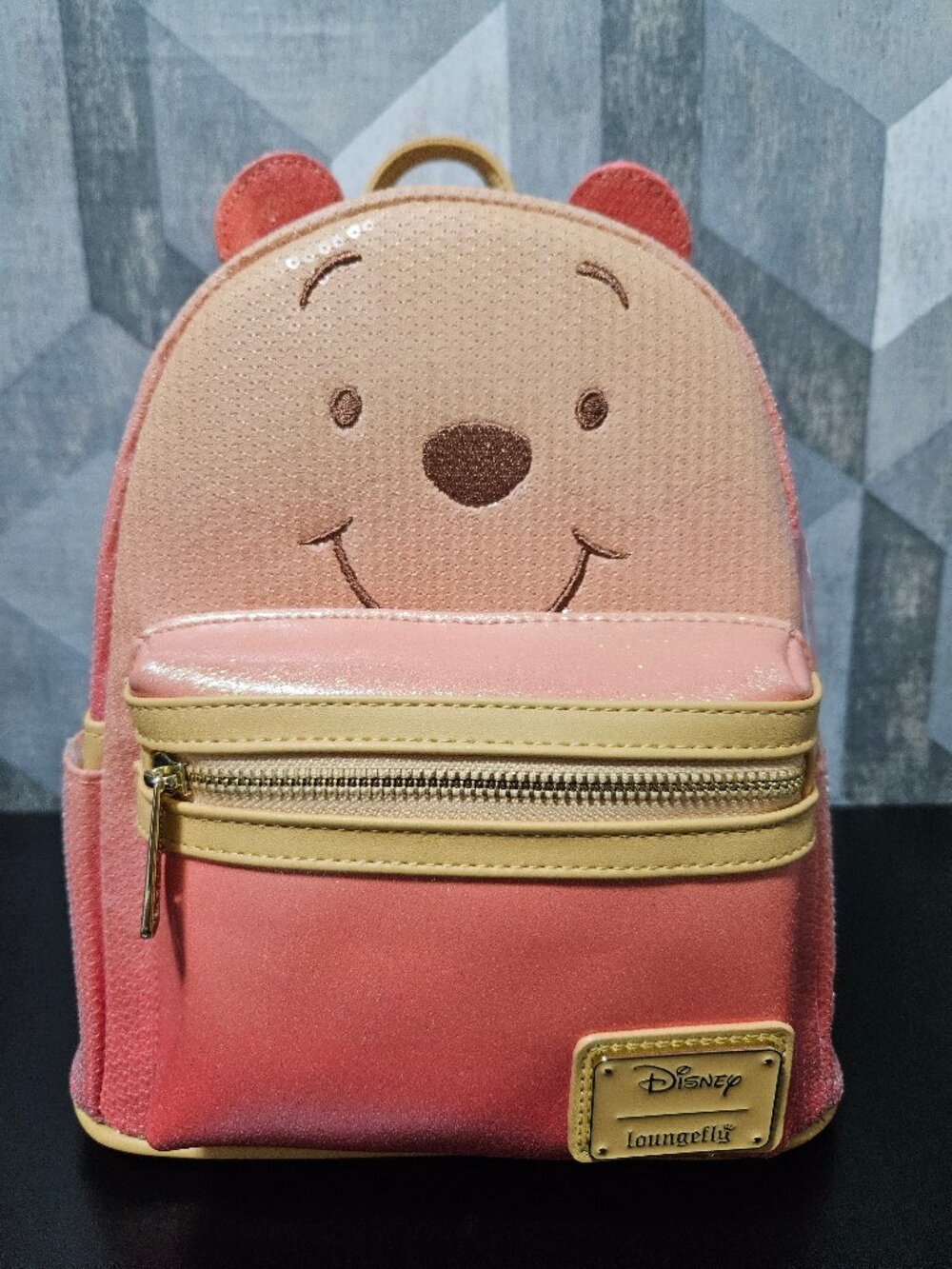 NWT Loungefly Disney Winnie the Pooh Sequin Glitter Cosplay Mini Backpack